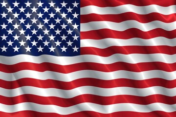 Fototapeta premium Waving American flag. USA patriotism and national pride concept.