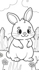 Fototapeta premium rabbit coloring book