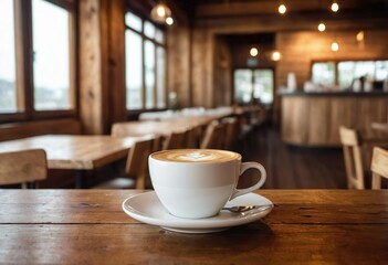 Latte Art in a Cozy Café Atmosphere