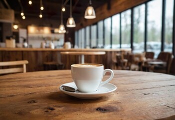 Latte Art in a Cozy Café Atmosphere