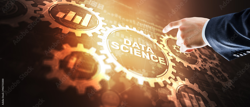 Aufkleber data science analytics concept. artificial intelligence analysis. internet technology concept