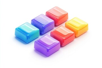 Obraz premium Vibrant Multicolored Game Level Icons for Mobile App Interface Design