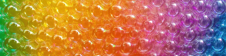 Vibrant rainbow bubble texture, abstract.