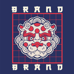 Hand Drawn Foo Dog Illustration Stock Vector	
