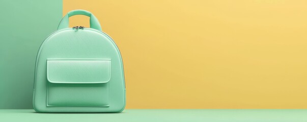 Modern Personalized Backpack with Name Tag in 3D Illustration with Copy Space, Trendy and Practical Design