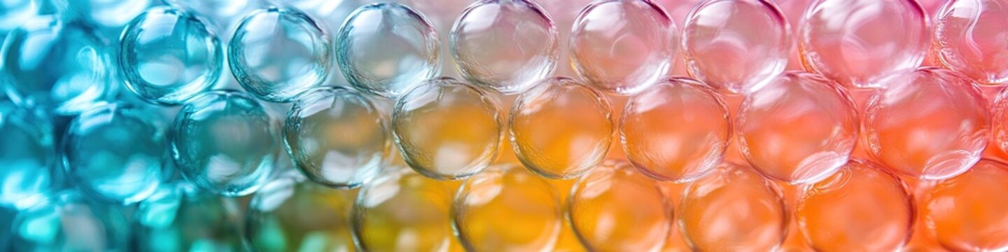 Colorful bubble wrap pattern in rainbow hues