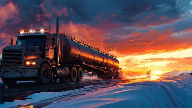Remote fuel delivery by truck, servicing isolated areas with hazardous materials