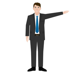 Taxi Service. Businessman is Waiting for a Taxi. Calling Taxi. Vector Illustration.