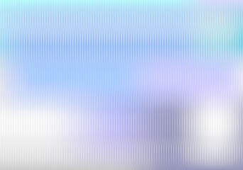 Iridescent transparent ribbed glass texture. Reeded translucent plastic texture. Striped background pattern overlay.