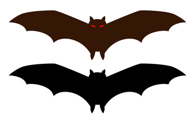 Bat. Vector icon isolated on white background.