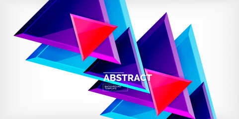Abstract background - glossy triangles. Vector Illustration For Wallpaper, Banner, Background, Card, Book Illustration, landing page