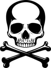 Stylized Skull and Crossbones Illustration