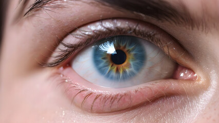 Fototapeta premium close up of a female eye, ai generated