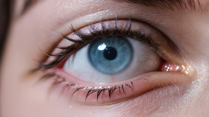 Fototapeta premium close up of a female eye, ai generated