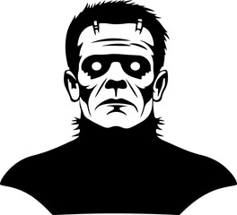 Fototapeta premium Frankenstein Character Illustration in Black and White
