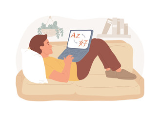 Online platform isolated cartoon vector illustrations.