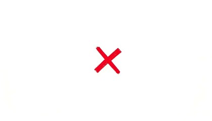 Obraz premium Red incorrect cross mark isolated on a white background