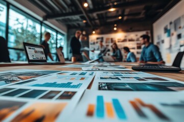 People working in co-working space or work in the office with laptop computer.