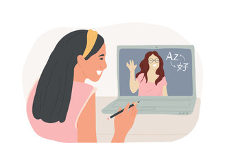 Native speaker isolated cartoon vector illustrations.