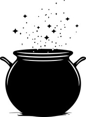 Magical Cauldron with Sparkling Stars