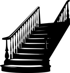 Fototapeta premium Elegant Black and White Staircase Design