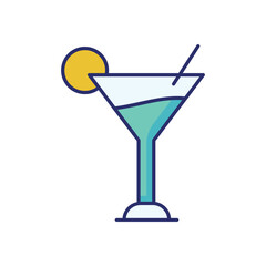 Cocktail Glass vector icon stock illustration