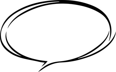 Black Speech Bubble Outline for Creative Design