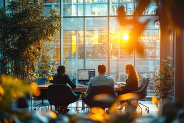 People working in co-working space or work in the office with laptop computer.