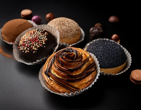 Showcase Particle Pastry's excellence through a high-angle view, emphasizing its uniqueness and superior quality to outshine competitors.