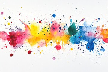 Fototapeta premium Colorful watercolor splash on white paper