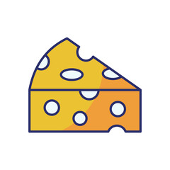 Cheese Wedge vector icon stock illustration