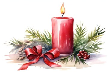 Christmas candle christmas ribbon paper.