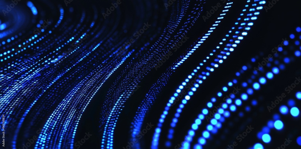 Poster technology and innovation concept wallpaper with linear circle in bright blue. 3d rendering.