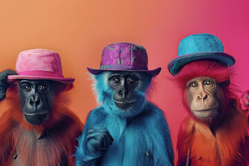 Ai generated image of funny monkey wild animal cartoon character