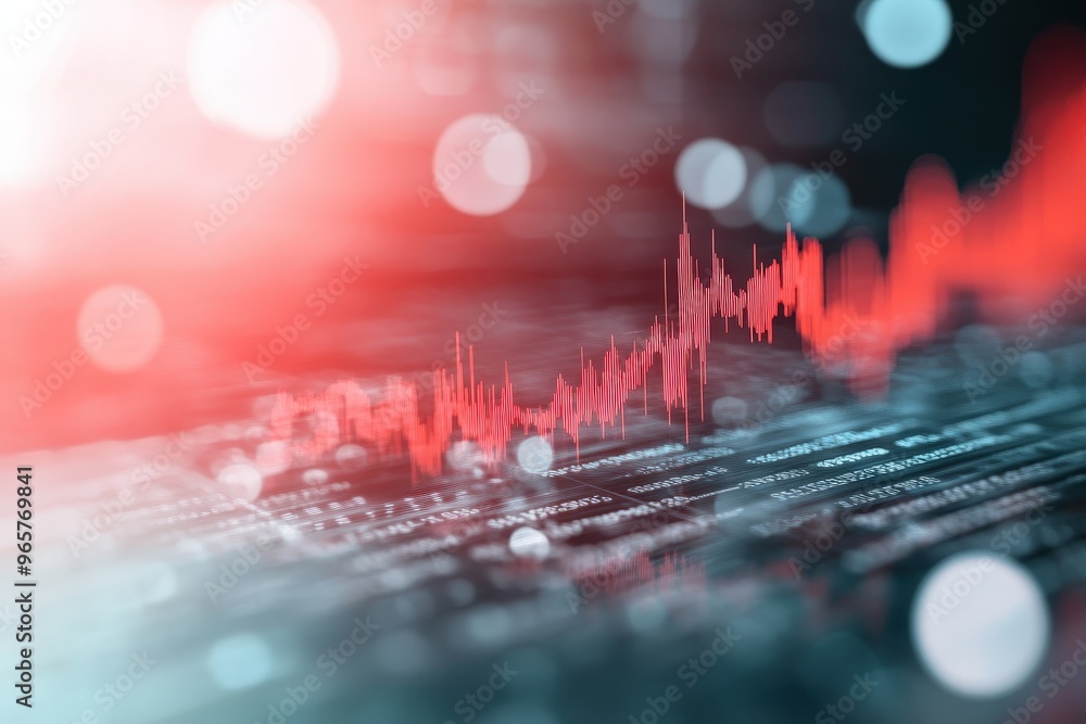 Poster visualizing economic impact through data trends and financial metrics captured in one image