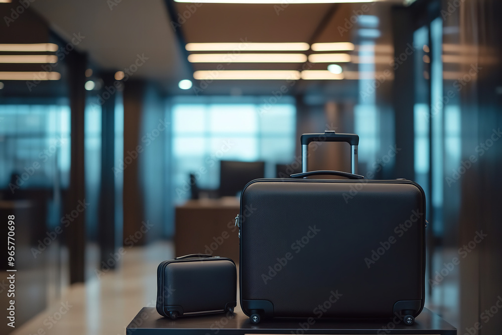 Sticker Professional Business Travel Luggage Setup in Corporate Office