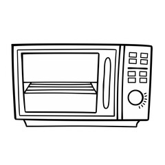 Obraz premium Line microwave oven vector illustration