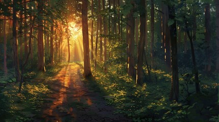 Sunsets in the forest have a magical and enchanting quality.