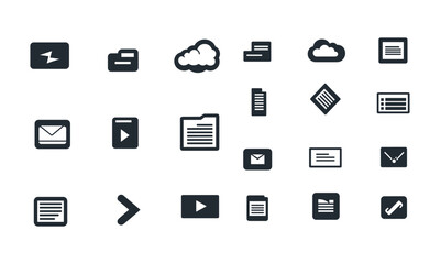 Set of Office and Media Icons
