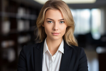 Successful business people person in modern interior office space building made with Generative AI artwork