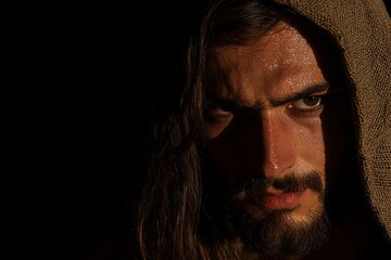 Fototapeta premium A stock portrait of Jesus Christ, the God's son and the Savior of mankind