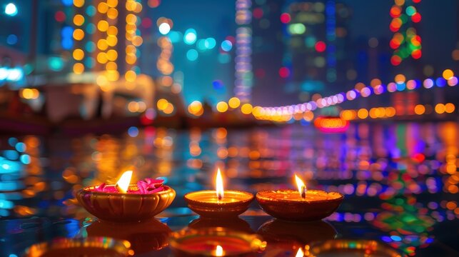 Take a festive Diwali cruise in Dubai Marina, celebrating the Festival of Lights with traditional decorations, music, and a special Indian buffet