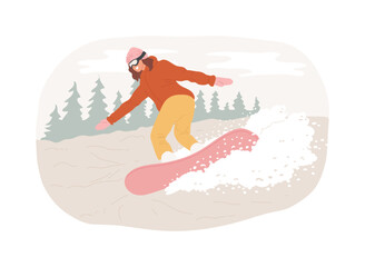 On the slope isolated cartoon vector illustrations.