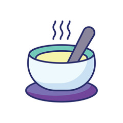 Soup Bowl vector icon stock illustration