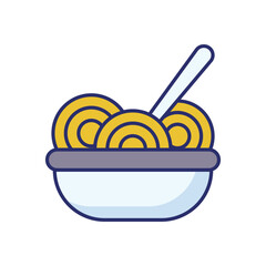 Pasta Bowl vector icon stock illustration