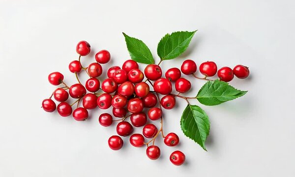 Fresh 3D amelanchier berries with vibrant colors on a white background