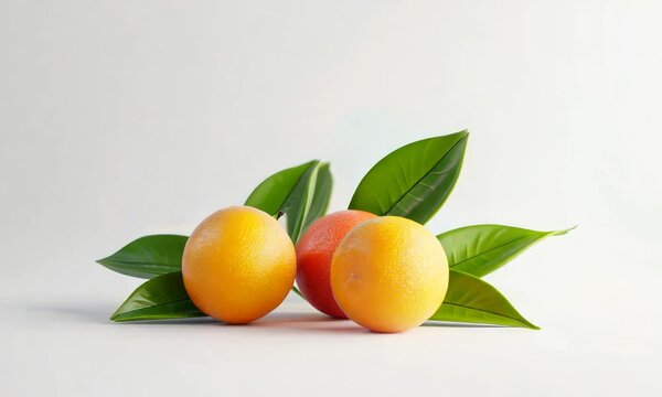 Colorful 3D lucumas with smooth textures on a white background