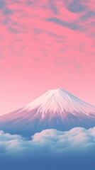 Fototapeta premium Fuji mountain with Risograph landscape outdoors nature.
