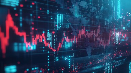 Abstract Digital Finance in the Online World By Mobile Internet, Transactions in Online Systems On the background is a digital map, internet, stock trading. Connected all over the world 