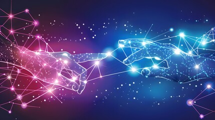 Fototapeta premium hand of a person with a touch screen AI technology 